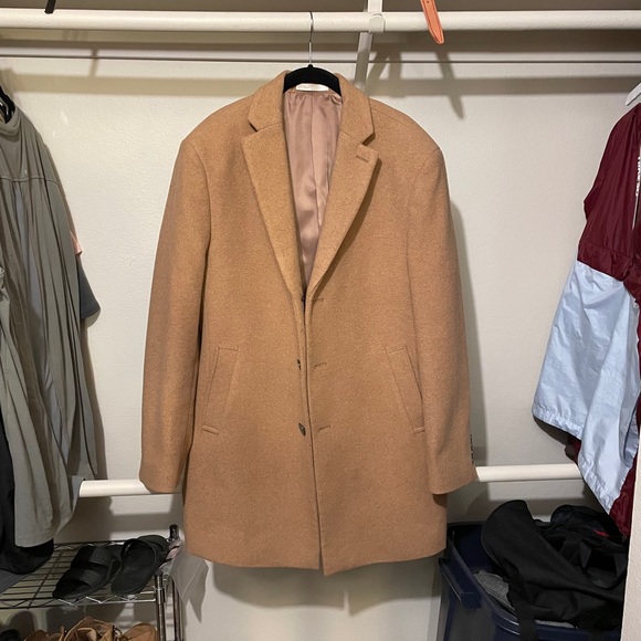 Calvin Klein Wool Blend Mens Overcoat 